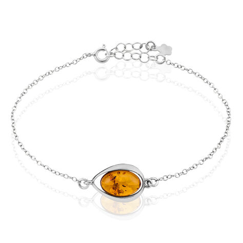 Bracelet Hilda Argent Blanc Ambre - Bracelets chaînes Femme | Marc Orian