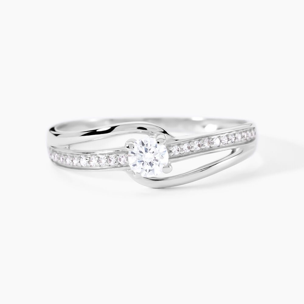 Bague Armelle Or Blanc Oxyde De Zirconium - Solitaires Femme | Marc Orian
