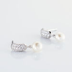 Boucles D'oreilles Pendantes Providence Argent  Perle De Culture Oxyde - Pendantes Femme | Marc Orian