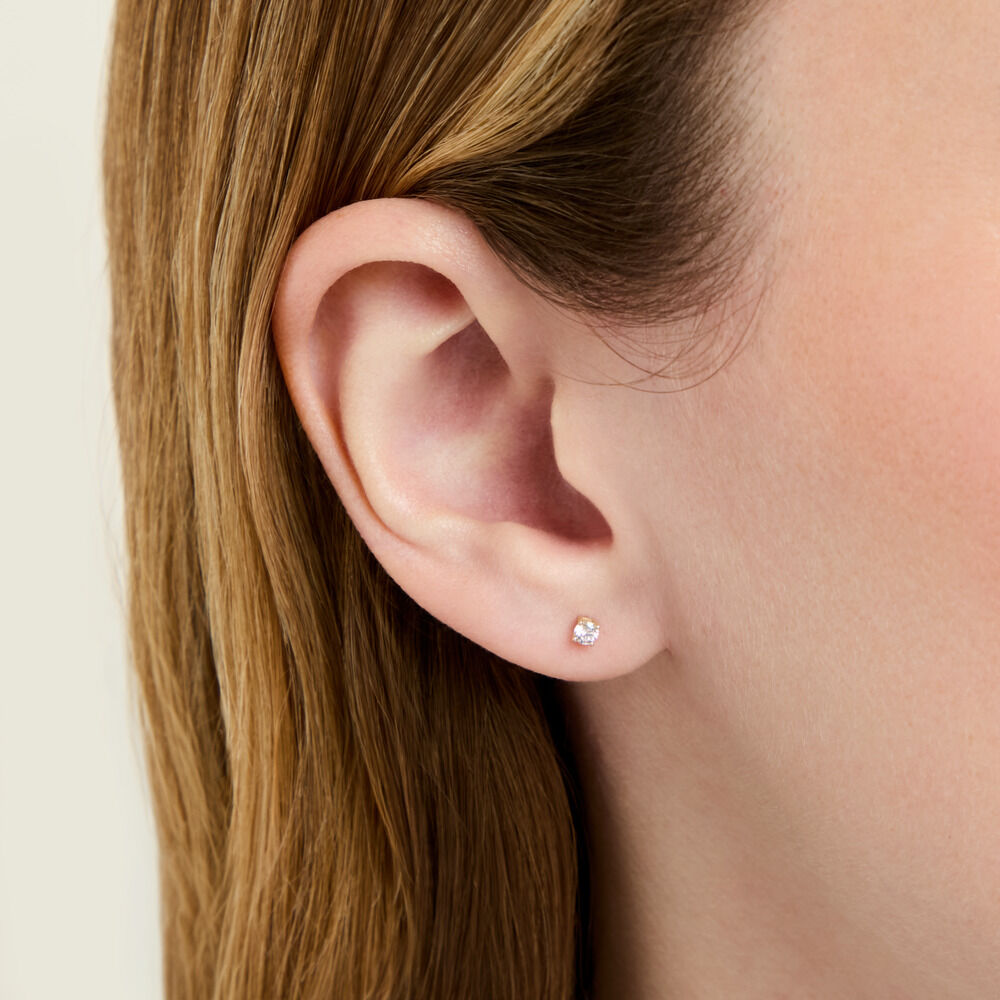 Boucle D'oreille Puce Unitaire Victoria Or Jaune Diamant - Boucles d'oreilles mariage Famille | Marc Orian