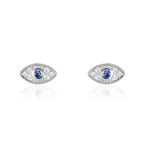 Boucles D'oreilles Puces Josue Argent Blanc Oxyde De Zirconium - Puces Femme | Marc Orian