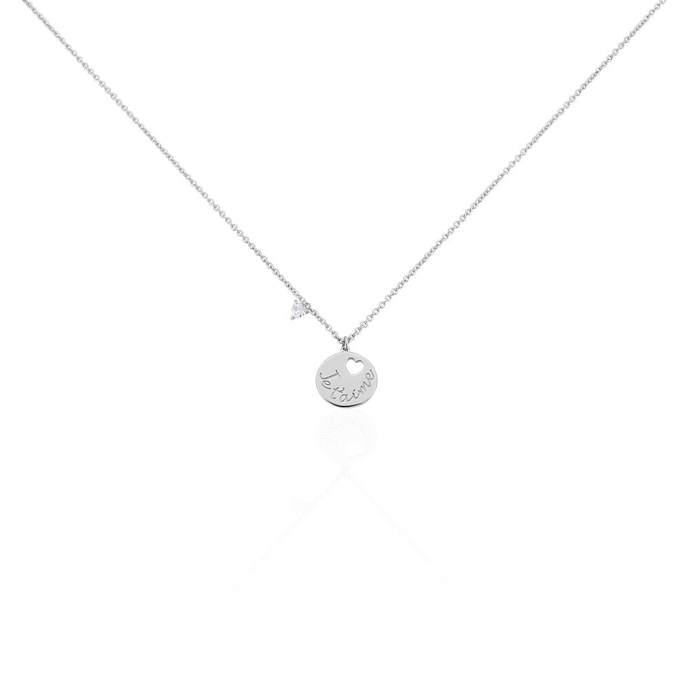 Collier Denzel Argent Blanc Oxyde De Zirconium - Colliers avec pierres Femme | Marc Orian