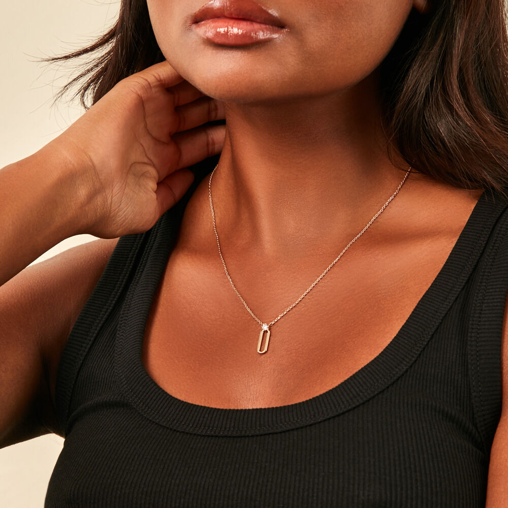 Collier Ellin Plaque Or Jaune Oxyde De Zirconium - Colliers avec pierres Femme | Marc Orian