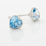 Boucles D'oreilles Puces Klodina Or Blanc Topaze - Puces Femme | Marc Orian