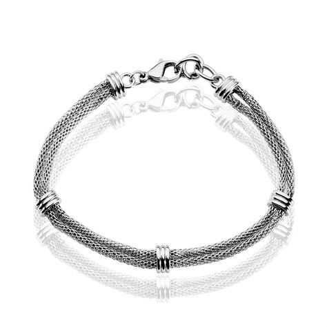 Bracelet Aleyna Maille Popcorn Acier Blanc - Bracelets chaînes Femme | Marc Orian