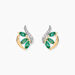 Boucles D'oreilles Puces Or Bicolore Petale Emeraude Diamant - Puces Femme | Marc Orian