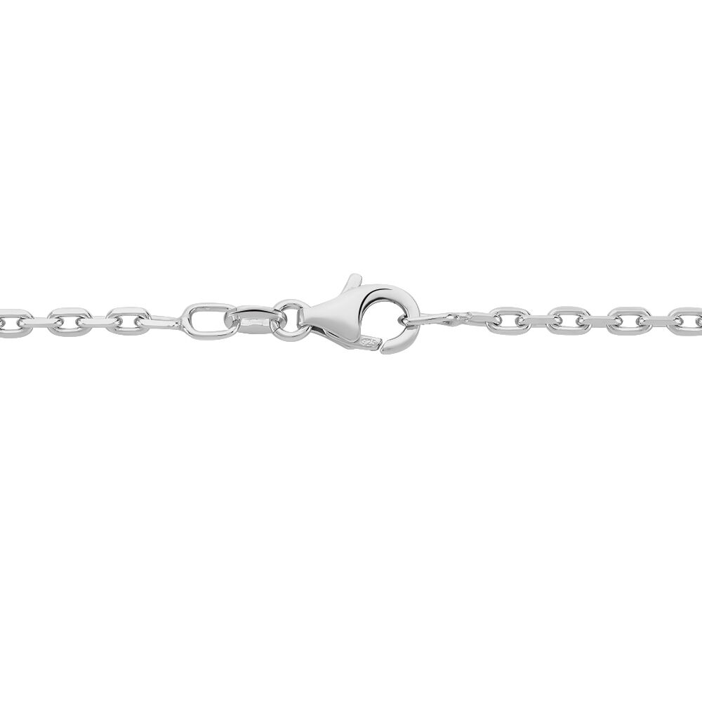 Cha&icirc;ne Claudine Maille For&ccedil;at Argent Blanc - Colliers fantaisie Famille | Marc Orian