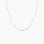 Cha&icirc;ne Ilan Maille For&ccedil;at Ronde Or Blanc - Chaines Famille | Marc Orian