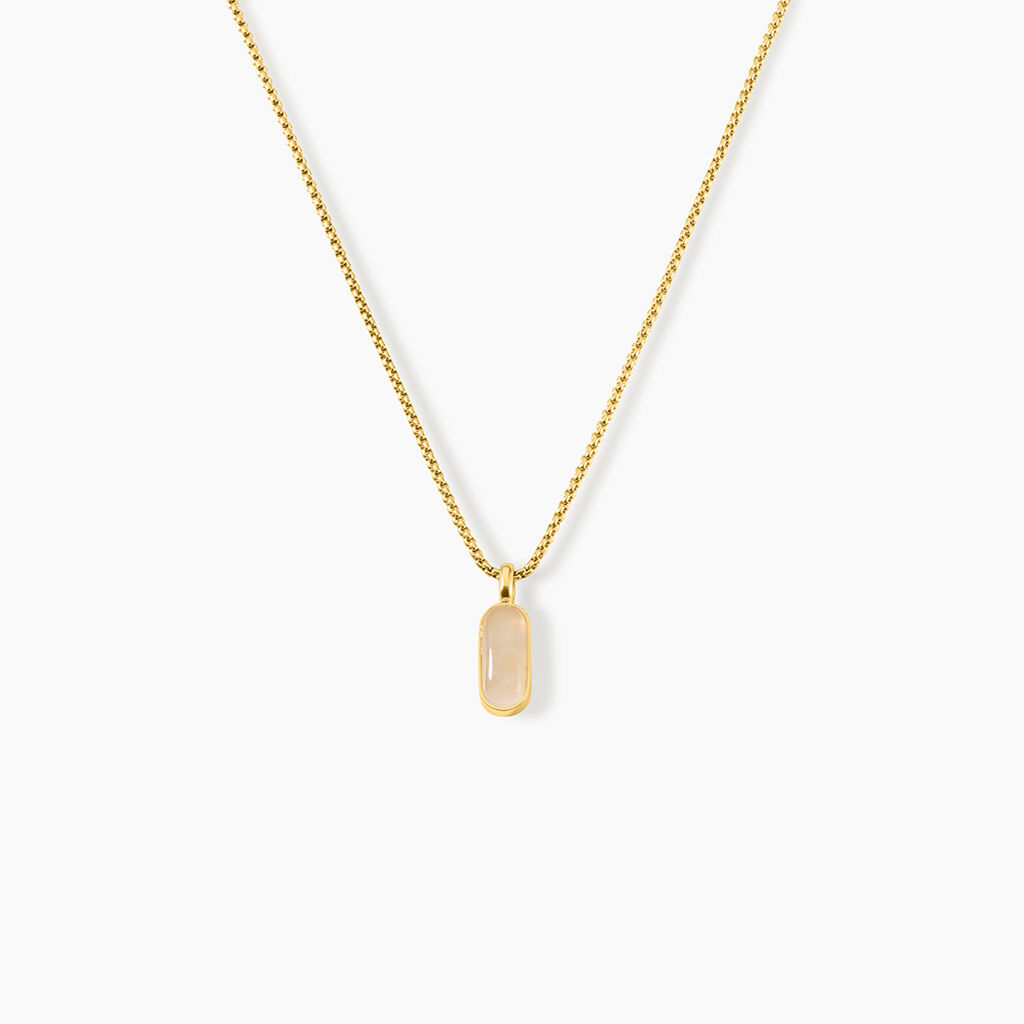 Collier Dannie Acier Jaune Quartz - Colliers avec pierres Femme | Marc Orian