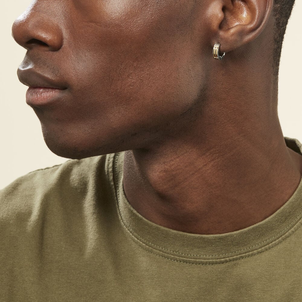 Créoles Jourdan Tilos Acier Bicolore Dore / Blanc - Fête des pères Homme | Marc Orian