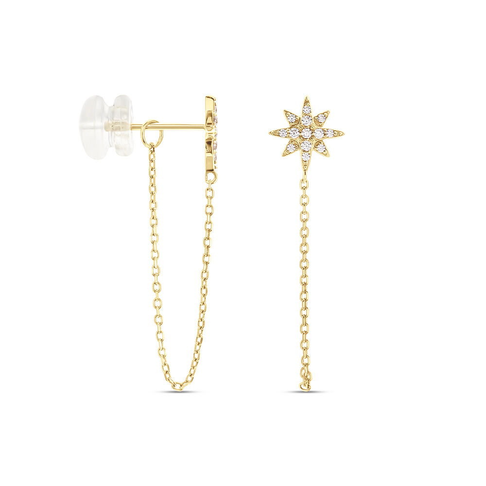 Boucles D'oreilles Pendantes Kettil Or Jaune Oxyde De Zirconium - Pendantes Femme | Marc Orian