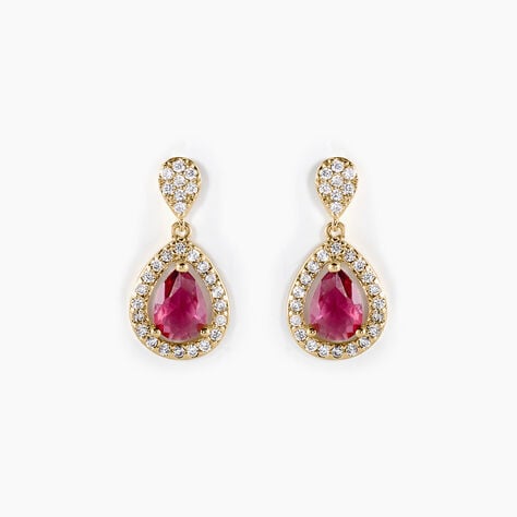 Boucles D'oreilles Pendantes Brigita Plaqué Or Pierre Et Oxyde - Pendantes Femme | Marc Orian