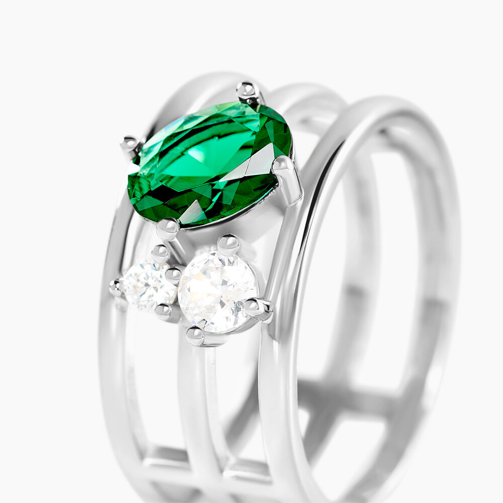 Bague Romea Argent Blanc Oxyde De Zirconium - Solitaires Femme | Marc Orian