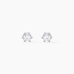 Boucles D'oreilles Puces Petrine Argent Blanc Oxyde De Zirconium - Puces Femme | Marc Orian