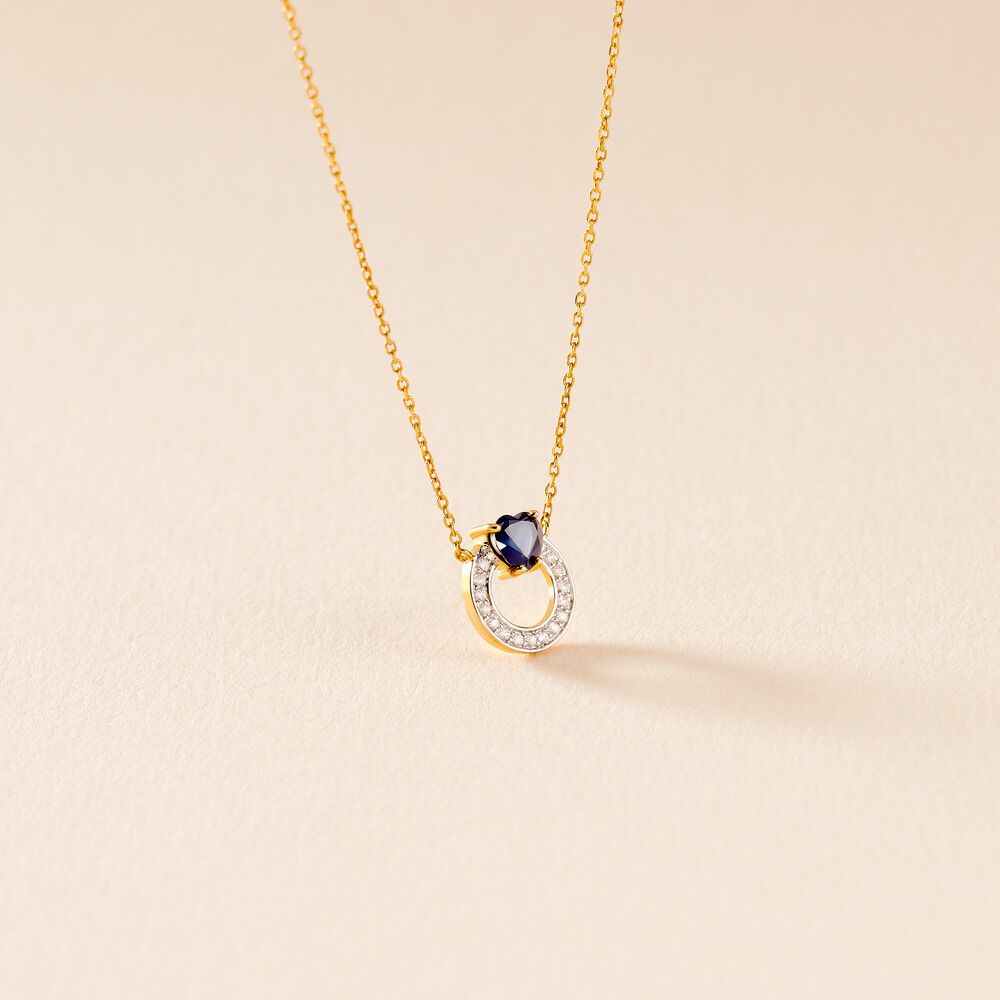 Collier Ambrosine Or Jaune Saphir Diamant - Colliers avec pierres Femme | Marc Orian