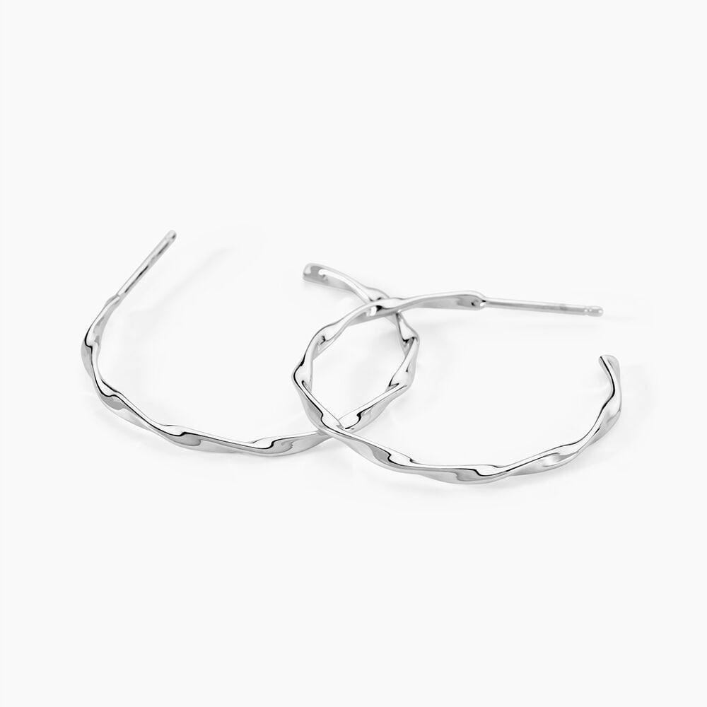 Créoles Nymphéa Argent Blanc - Nouveautés Femme | Marc Orian