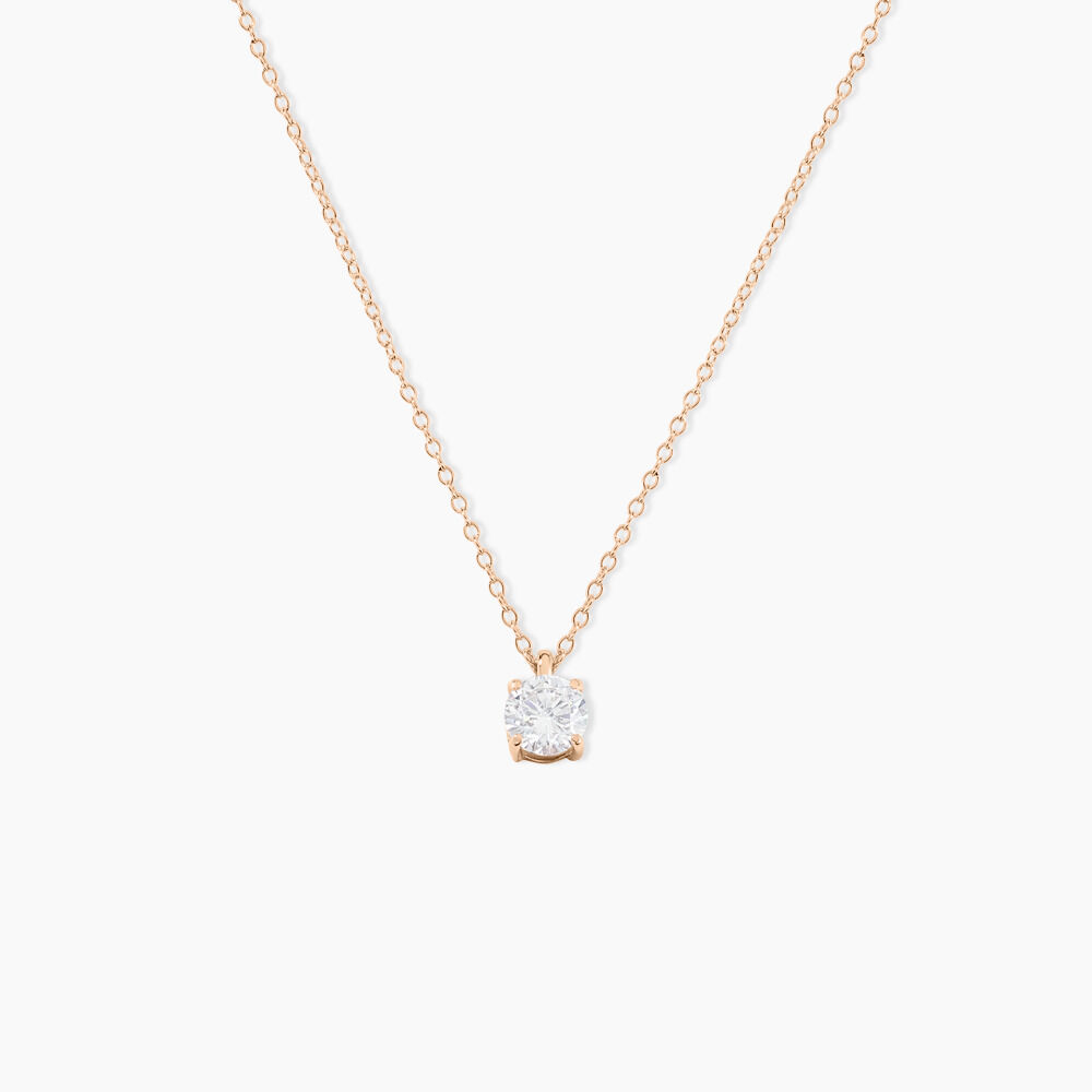 Collier Solitaire Argent Rose Lylwenn Oxyde De Zirconium - Colliers solitaires Femme | Marc Orian