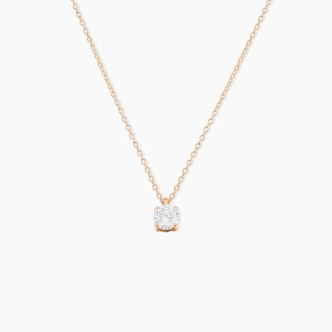 Collier Solitaire Argent Rose Lylwenn Oxyde De Zirconium - Colliers solitaires Femme | Marc Orian