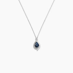 Collier Angelika Or Blanc Saphir Et Diamant - Colliers Femme | Marc Orian