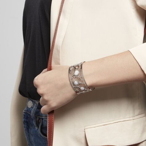Bracelet Jonc Imagine Florette Strass Acier Blanc Strass - Bracelets Femme | Marc Orian