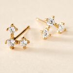 Boucles D'oreilles Puces Athanas Or Jaune Oxyde De Zirconium - Puces Femme | Marc Orian