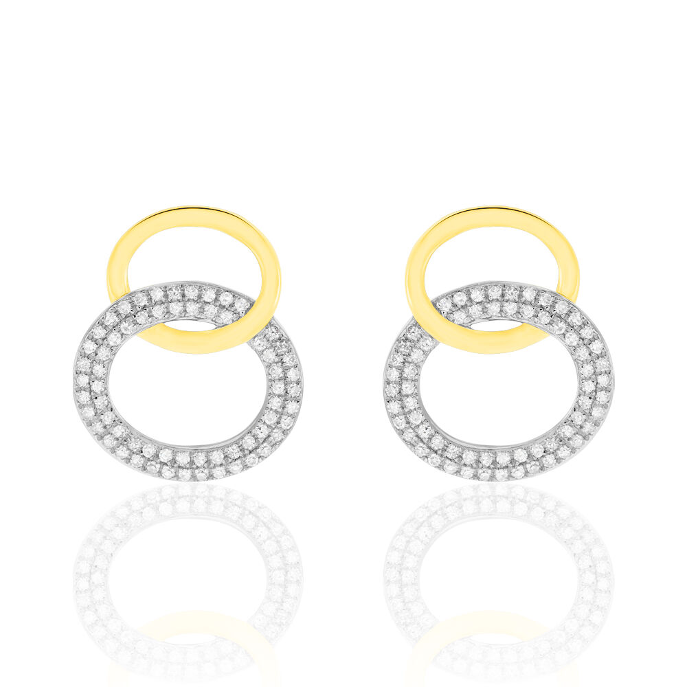 Boucles D'oreilles Pendantes Daniyah Or Jaune Diamant - Pendantes Femme | Marc Orian