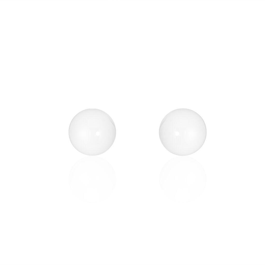 Boucles D'oreilles Puces Solene Argent Blanc Céramique - Clous d'oreilles Femme | Marc Orian