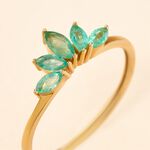 Bague Josslyn Or Jaune Emeraude - Bagues vintage Femme | Marc Orian