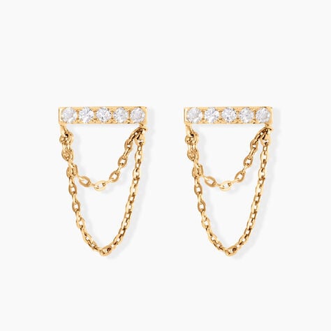 Boucles D'oreilles Puces Akilina Or Jaune Oxyde De Zirconium - Puces Femme | Marc Orian