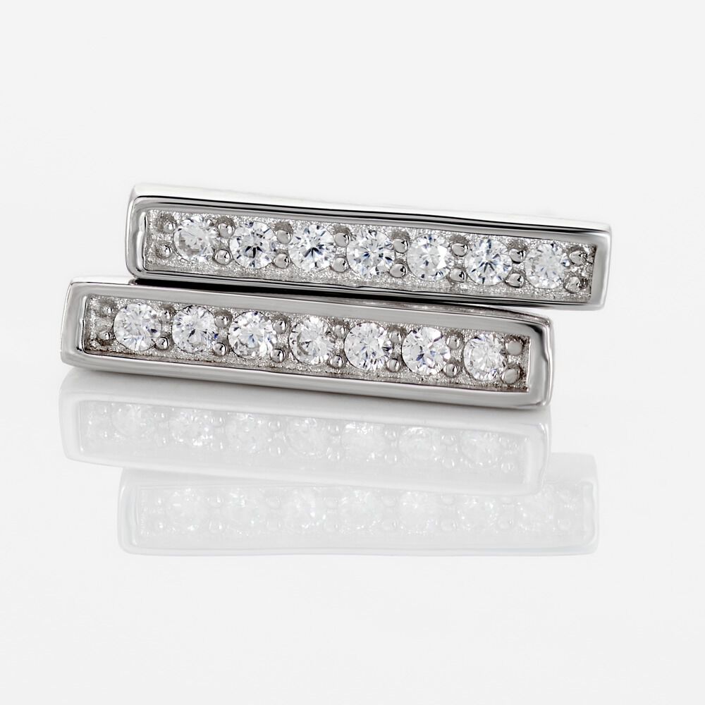 Boucles D'oreilles Puces Argent Blanc Reginus Oxydes De Zirconium - Puces Femme | Marc Orian