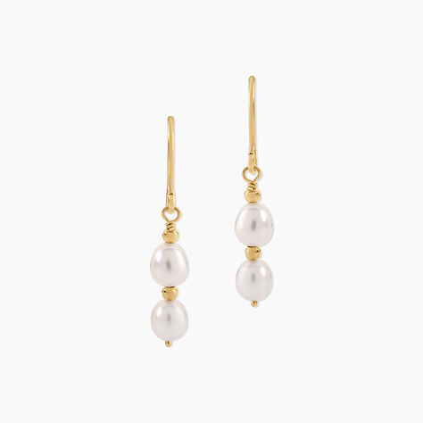 Boucles D'Oreilles Pendantes Pearly Argent Dor&eacute; A L'Or 750/1000 Perle De Culture - Pendantes  | Marc Orian