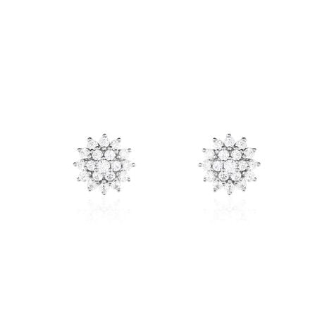 Boucles D'oreilles Puces Wendeline Argent Blanc Oxyde De Zirconium - Puces Femme | Marc Orian