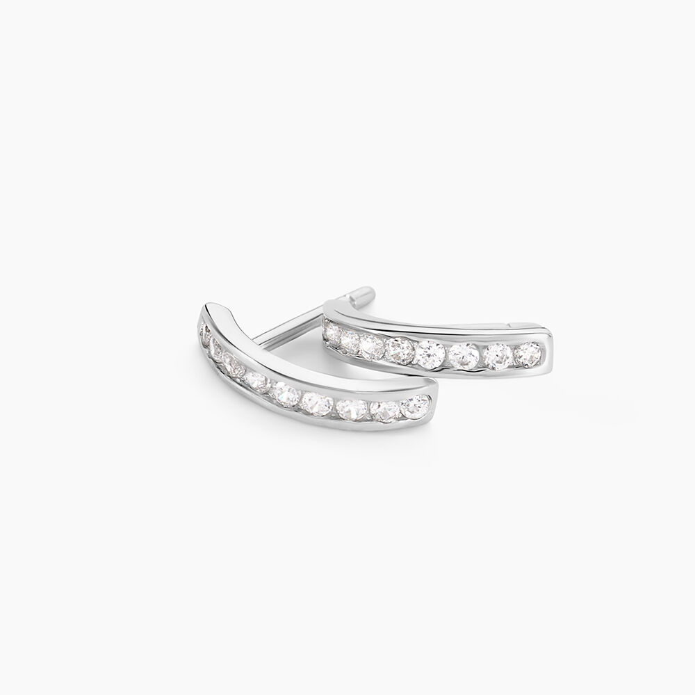 Boucles D'oreilles Puces Elenore Argent Blanc Oxyde De Zirconium - Puces Femme | Marc Orian