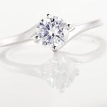 Bague Solitaire Afsa Argent Blanc Oxyde De Zirconium - Bijoux fantaisie Femme | Marc Orian