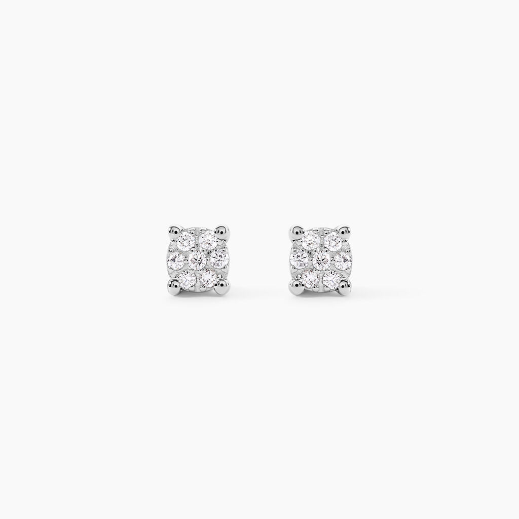 Boucles D'oreilles Puces Kate Or Blanc Diamant - Boucles d'oreilles mariage Femme | Marc Orian