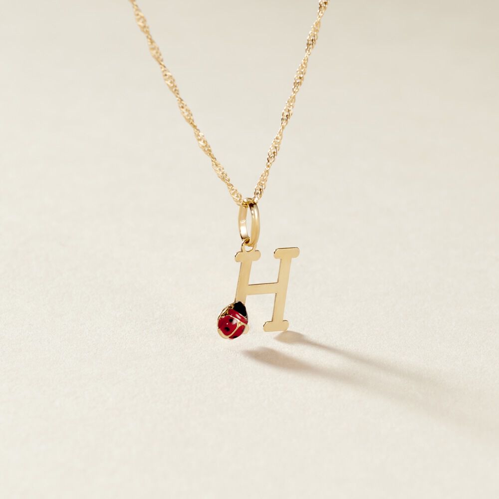 Pendentif Helidie Coccinelle Lettre Or Jaune - Pendentifs Enfant | Marc Orian