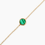 Bracelet Plaqu&eacute; Or Neassa Malachite - Bracelets Medailles Femme | Marc Orian
