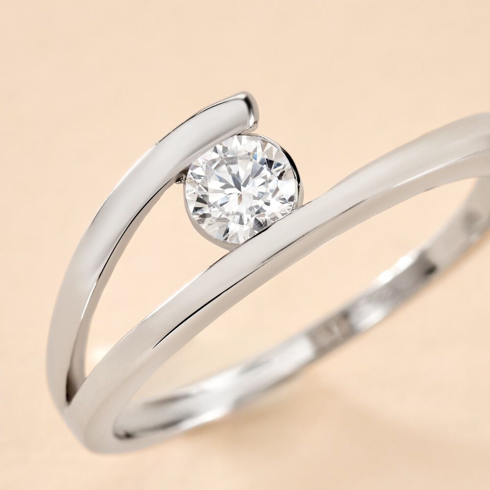 Bague Mary-paule Argent Blanc Oxyde De Zirconium - Solitaires Femme | Marc Orian