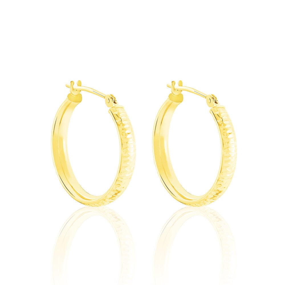 Cr&eacute;oles Dea Diamantees Fil Plat Or Jaune - Cr&eacute;oles Femme | Marc Orian