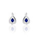 Boucles D'oreilles Puces Boucla Or Blanc Saphir Et Diamant - Puces Femme | Marc Orian
