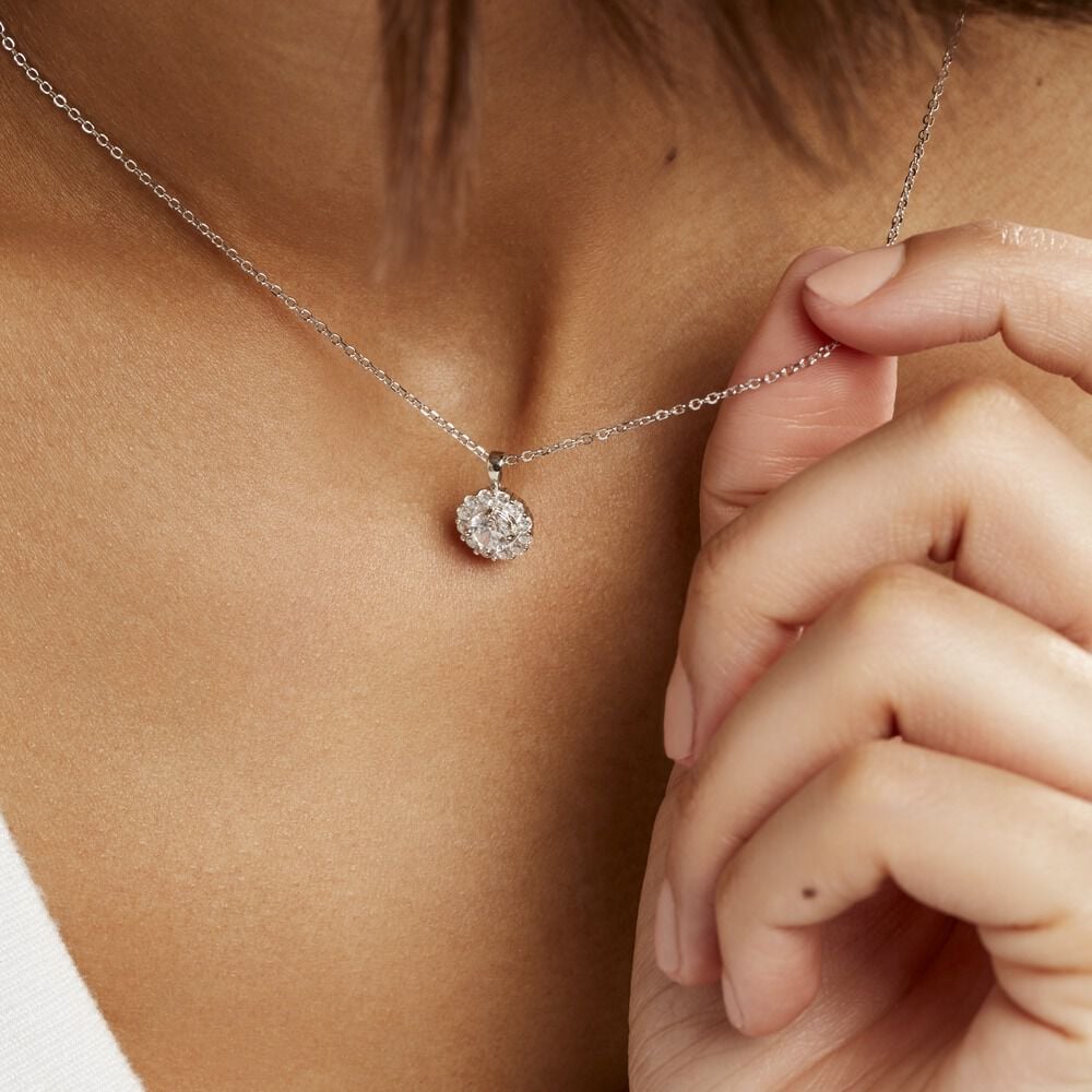 Collier Princess Argent Blanc Oxyde De Zirconium - Colliers avec pierres Femme | Marc Orian