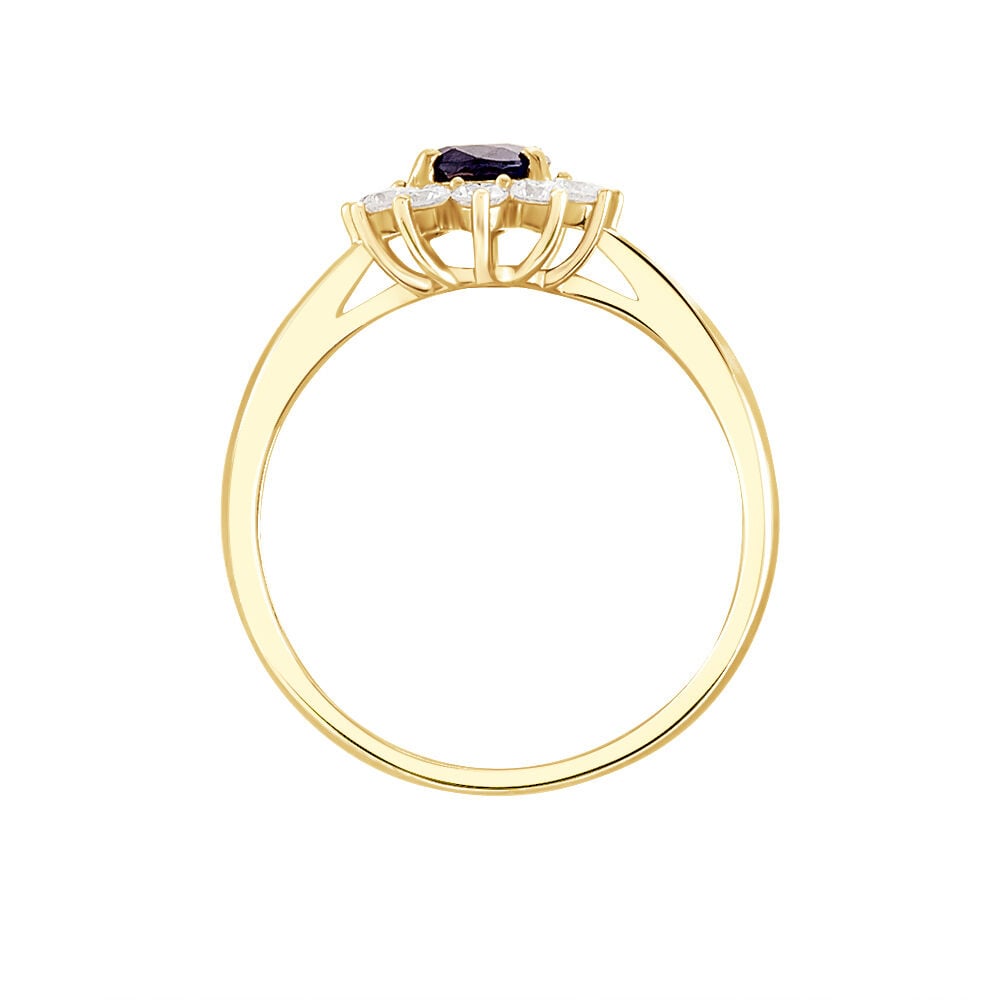 Bague Or Jaune Saphir Diamants - Solitaires Femme | Marc Orian