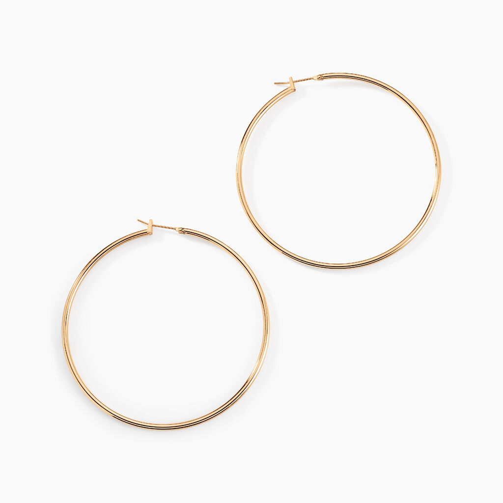 Créoles Ada Lisse Plaqué Or Jaune - Grosses créoles Femme | Marc Orian