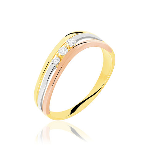 Bague Troyen Or Tricolore Diamant - Bagues fiançailles Femme | Marc Orian
