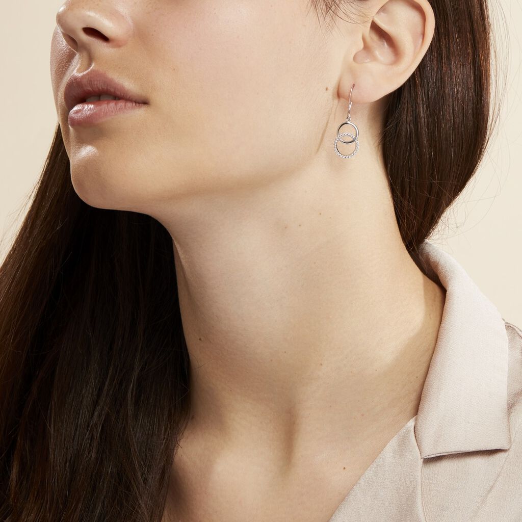 Boucles D'oreilles Pendantes Isabel Argent Blanc Oxyde De Zirconium - Boucles d'oreilles Pendantes Femme | Marc Orian