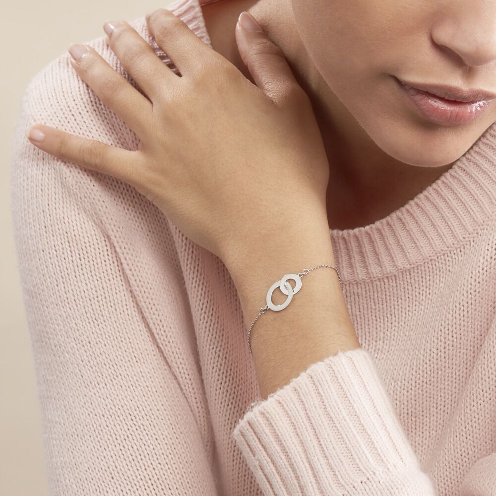 Bracelet Abbygael Argent Blanc - Bracelets Anneaux Entrelaces Femme | Marc Orian