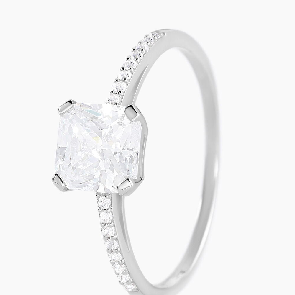 Bague Beline Or Blanc Oxyde De Zirconium - Solitaires Femme | Marc Orian