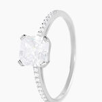 Bague Beline Or Blanc Oxyde De Zirconium - Solitaires Femme | Marc Orian