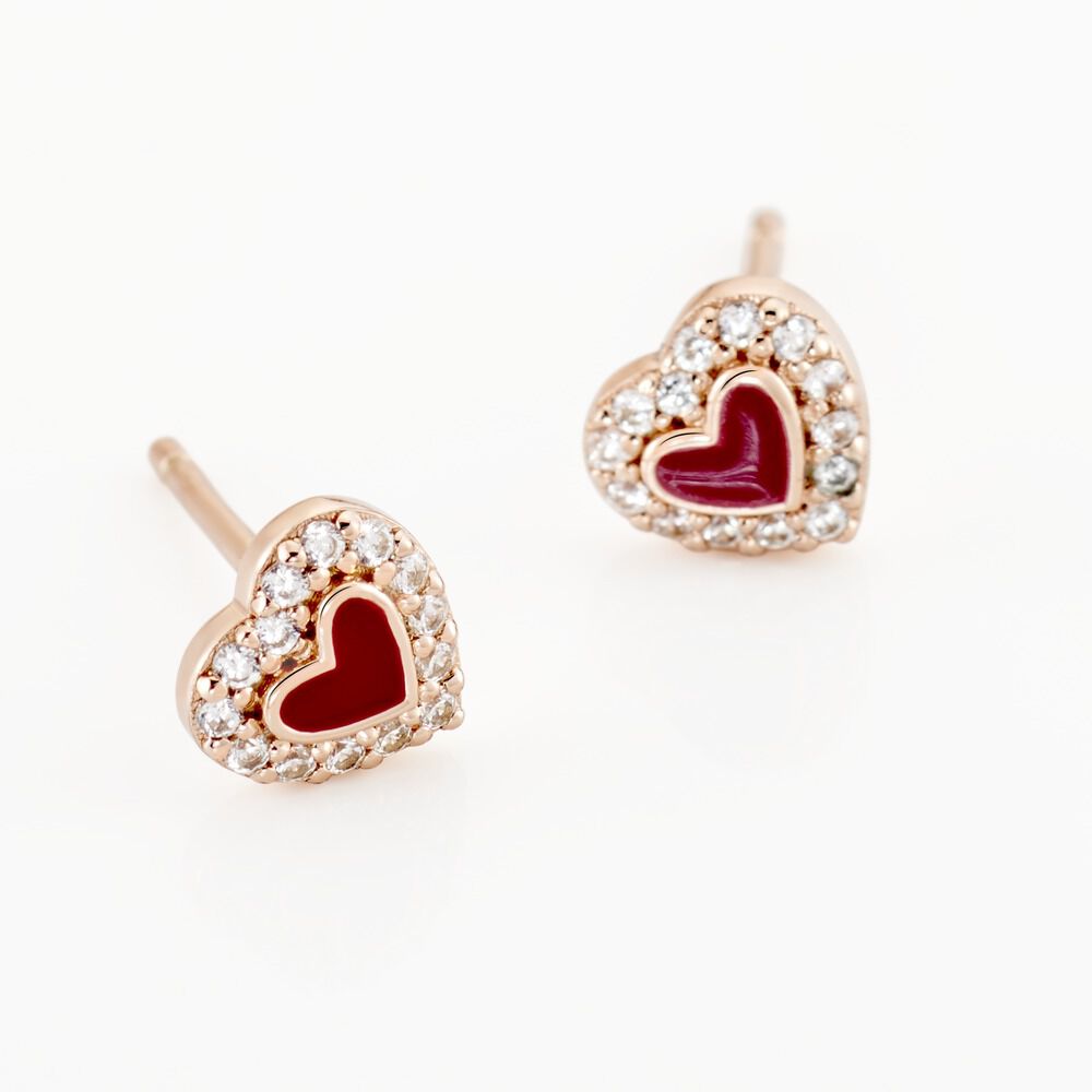 Boucles D'oreilles Puces Argent Rose Astor Oxydes De Zirconium - Puces Femme | Marc Orian