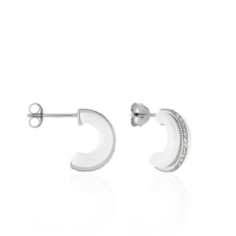 Cr&eacute;oles Noci Argent Blanc C&eacute;ramique Et Oxyde De Zirconium - Cr&eacute;oles Femme | Marc Orian